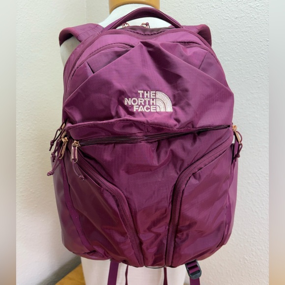 The North Face Handbags - The North Face Women's Surge Luxe Backpack Burgundy Rose Gold Laptop Bag 31L
